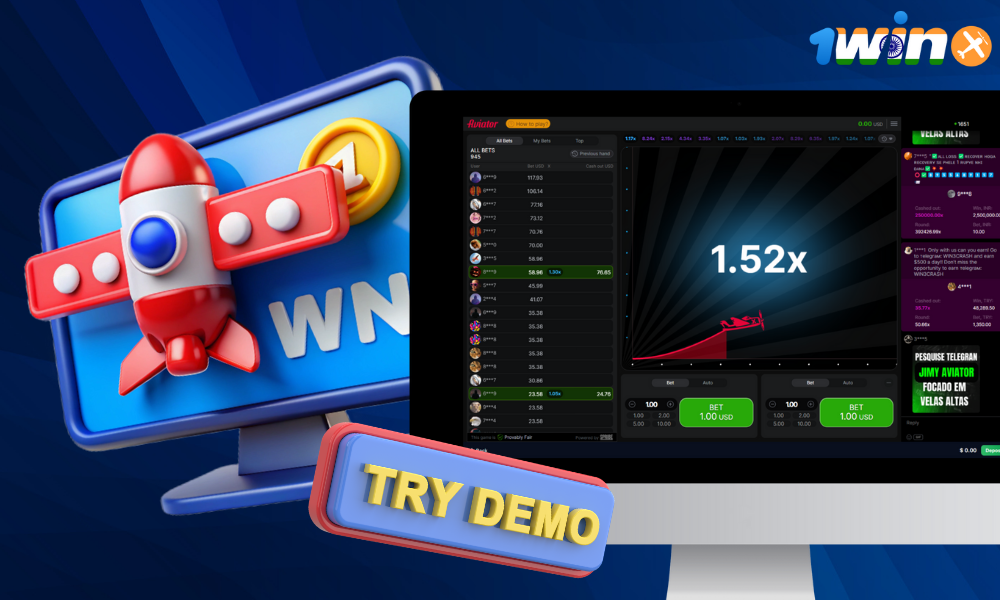 1win Aviator offers a demo mode in which you can play for free